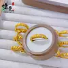 Tienda de Oro Mismo Estilo Oro Antiguo Chapado Diamante Incrustado Cepillado Anillo Croissant para Mujer, Nicho Lujo Ligero Exquisito Elegante Anillo