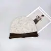 Atacado 25 Anos Outono Novo Gorro de Tricô Soltinho Outono e Inverno Novo Chapéu Turbante Feminino Solto com Barra Dobrada Colorido em Bloco Frente e Verso