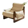 Sofá perezoso para una persona, retro italiano diseñador de ocio lujo ligero madera maciza Jersey silla sofá reclinable