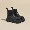 Botas Negras de Cuero Genuino UK con Suela Gruesa para Mujer Estilo Nuevo Otoño Estilo Británico Aumentadoras de Altura Dr. Botines Chelsea Martens