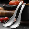 Colher de palácio martelada em aço inoxidável 304 com furo para pendurar retrô, colher bússola estilo chinês, espessada para uso doméstico, colher de jantar, colher de sopa
