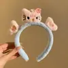 Lindo Aro para el Cabello de Peluche de Gatito Florido para Mujeres Otoño e Invierno Lavado de Cara Maquillaje Pinza para el Cabello Pinza Antideslizante Accesorios para el Cabello Diadema
