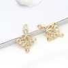 Accesorios para joyería DIY Oro real coreano de 14K conector de bailarina material hecho a mano colgante para joyería DIY