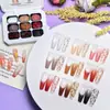 Nuevo Patrón de Nueve Cuadrículas Satinado Gel Color Macarrón Degradado Pintura Difuminada Esmalte en Gel Sin Limpiar en Stock