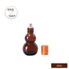 Comércio Exterior Transfronteiriço Cor de Chá 30ml À Prova de Luz Formato de Cabaça Frasco Roll-on Vidro Frasco Dispensador de Óleo Essencial Frasco Cosmético Vazio Portátil