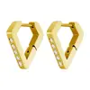 Brincos Geométricos de Aço Inoxidável em Forma de U com Personalidade Hexagonal, Brincos Simples, Presilhas de Orelha Triangulares Quadradas de Aço Titânio
