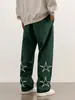 Calça Esportiva Europeia e Americana Transfronteiriça Masculina Primavera e Verão Nova Calça Casual Bordada Calça Reta Solta Retrô Americana 2009