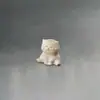Adorno de escritorio de gato lindo tallado en madera de haya, decoración de coche, manualidad creativa, de mano, trae riqueza y prosperidad