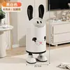 Bonito bote de basura con orejas de conejo para uso doméstico en la sala de estar, dormitorio, baño y habitación de los niños, con tapa abatible, contenedor de almacenamiento de alto valor estético