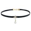 Collar de perlas Bamang Star para mujer, gargantilla con correa para el cuello, collar corto con cadena de clavícula negra, nueva moda 2025