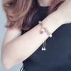 Pulsera de cola de pez de cristal de fresa de cristal para mujer coreana en línea explosiones rojas en vivo pulsera de cristal de perla al por mayor