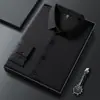 Camisa para Hombre de Alta Calidad, Ligeramente Gruesa, Sin Costuras, Estilo Business Casual, No se Arruga, de una Sola Cara, Casual, Versátil, Manga Larga, Ropa para Hombre