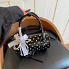 2026 Nova Bolsa Almofada de Bolinhas de Verão Coreana Nicho Cilindro de Boliche Versátil Bolsa de Ombro Transversal