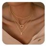 Collar de Corazón de Múltiples Capas con 26 Letras de Amazon, Cadena de Clavícula Fresca, Moderna y Elegante, Nuevo Estilo de Moda para Mujer