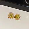 Set de Pulsera, Pendientes y Collar de Zirconia con Baño de Oro Real de 18 Quilates Cadena para Clavícula de Moda Lujo Accesible Collar de Gama Alta