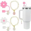 (2+2) Cubierta de Popote de Flor para Accesorios de Taza Stanley 10 mm Silicona Reutilizable