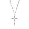 Collar de cruz de plata esterlina S925 lujo ligero diamante completo personalidad diseño nicho alto sentido cadena suéter Amazon transfronterizo