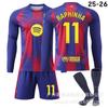 2526 Camiseta de Local de Manga Larga del Barcelona 10 Yamal 9 Lewandowski 8 Pedri 14 Rashford Traje Uniforme de Fútbol