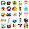 50 pegatinas de surf Deportes de surf caricatura graffiti impermeables decorativas para taza de agua refrigerador diario de pegatinas