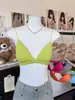 Dopamina Chica Picante Delgado Triángulo Taza Camisola Mujer Verano Nuevo Bikini Bra de Playa Top Corto Fluorescente