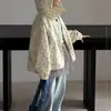 Chaqueta con Capucha Floral Estilo Coreano para Niñas 2026 Otoño Nueva Tendencia Abrigo Corto para Niños