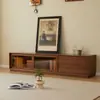 Juego de Mesa de Centro y Mueble de TV, Estilo Lujo Ligero para Sala de Estar, Adecuado para Apartamentos Pequeños, Hecho de Madera Maciza, Estilo Chino Nuevo, Mueble de TV Completamente Ensamblado para Dormitorio