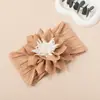 Novos Acessórios de Cabelo Europeus e Americanos para Crianças Faixa de Cabelo com Flor de Jacquard de Nylon para Bebê Faixa de Cabeça com Contraste de Girassol para Fontanela de Bebê