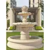 Fuente de Escultura de Piedra Estilo Europeo Cuenca de Agua de Granito Dorado Cuenca de Agua de Piedra Amarillo Óxido Paisajismo de Patio Comunitario al Aire Libre Ornamentos de Agua Corriente Ordenar,