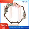 Novo Arco de Casamento de Madeira Prateleira de Madeira Heptagonal Suporte de Flores para Casamento ao Ar Livre no Gramado Adereços de Fundo à Prova de Vento Decoração