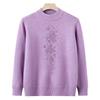 Ropa para Madre Nueva Otoño e Invierno Suéter con forro polar Abuela Top de Otoño para Mujeres de Mediana Edad y Mayores Una pieza de Terciopelo Cálido Camiseta Base