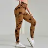 Calça Legging de Yoga Estampada Sem Costura Transfronteiriça para Mulheres, Cintura Alta, Controle de Barriga, Levanta Bumbum, Calça Fitness, Legging Esportiva Elástica, 3D Integrado