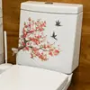 Comércio Exterior Fun-M552 Estilo Chinês Aquarela Flor de Pessegueiro e Pássaro Magpie Adesivos de Decoração para Banheiro Atacado Autoadesivo