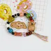 Pulsera de cerámica de Jingdezhen, nueva y que no se decolora, para estudiantes mujeres, pulsera de cuentas de estilo antiguo, pulsera de cerámica fresca y moderna