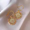 Aretes de Flores Jardín de Monet Aretes de Estilo Chino Nuevo para Mujer Lujo Ligero Sentido de Alta Gama Aretes Borla Elegantes Joyería para Oreja Antigua Media