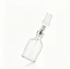 Botella Dispensadora Transparente Minimalista de 50 ml con Cierre a Presión y Cabezal de Bomba Spray a Prueba de Polvo, Botella de Vidrio Portátil para Viaje a Prueba de Luz para Agua de Rosas Pura