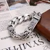 Pulsera de Plata Tailandesa Xiangxu Plateada Nueva Texturizada con Mantra de Seis Caracteres para Hombre, Empalme Personalizado y Estable, Pulsera Retro para Hombre