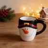 Taza de Cerámica Personalizada de Venta Caliente Transfronteriza Taza de Café Tema Navideño Cerámica Pintada a Mano Taza de Dulces de Cerámica