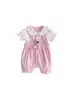 Roupas para Recém-Nascidos, Macacão Curto de Verão para Bebê para Mês Completo e 100 Dias, Macacão Fino de Princesa para Verão