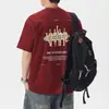 Camiseta Tendência Estilo Americano 2026 Bordada Lavagem Pesada Manga Curta para Homens, Verão Solta Gola Redonda Meia-Manga