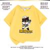 Camiseta Infantil de Gato Negro Sheriff Manga Corta Tallas Mediana y Grande Ropa Infantil Niños y Niñas Top Versátil Nuevo Verano 2023