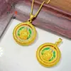 Tienda de Oro Mismo Estilo Oro Antiguo Esmalte Incrustado de Diamantes Colgante Giratorio Dios Amarillo de la Riqueza Nuevo Estilo Chino Colgante Amarillo Dios de la Riqueza Venta al por Mayor