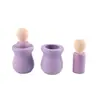 Nuevos juguetes de madera pequeños de color madera de loto para bricolaje, educativos para niños, para graffiti, adornos decorativos de madera para el hogar