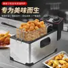 Fritadeira Elétrica Profunda Doméstica Comercial, Fritadeira Elétrica de Cilindro Único 3L Transfronteiriça, Fritadeira Elétrica de Aço Inoxidável, Máquina de Frigideira, Alça Única/Dupla