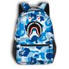Mochila Escolar Infantil Tubarão Transfronteiriço Bolsa Tote Desenho Animado Mochila Grande com Estampa Total para Meninos, Pedido Mínimo de Uma Peça