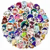 50 versión Q de los pegatinas originales de Genshin divertidas lindas no repetidas equipaje teléfono móvil iPad taza impermeables pegatinas para diario de mano