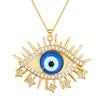 Collar de Diseño Nicho con Colgante de Ojo del Diablo Exagerado Personalizado Retro Literario de Venta Caliente Europeo y Americano