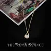 Estilo Vintage de Mediados de Siglo Chapado en Oro de 18 Quilates Geométrico Nácar Colección Collar Nicho Lujo Ligero Cadena de Suéter de Alta Gama para Mujer