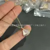 Colar Grande em Formato de Saia Todo em Diamante para Meninas, Artesanato de Precisão CNC, Ouro Rosa, Madrepérola Branca, Ágata Vermelha, Colar para Clavícula em Formato de Leque, Dropshipping