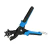 Set de Perforador para Cinturón de Cuero Negro Herramienta Perforadora de Agujero Redondo Perforador Manual Multifuncional Pequeño Portátil Ahorrador de Mano de Obra