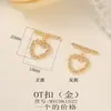 Acessórios de joias semiacabados para atacado material metal cravejado zircônia Fivela de conexão em formato de coração pulseira DIY colar fivela OT
